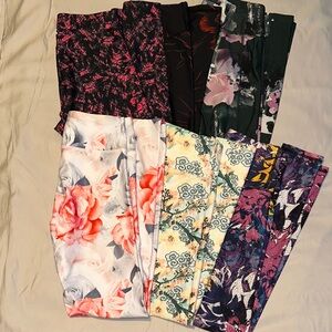 Lot of 6 Kyodan patterned workout leggings